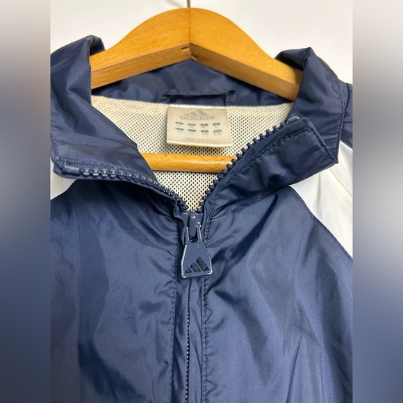 VTG Adidas Navy-White Windbreaker Football Trojans Varsity College Jacket Xl - Picture 12 of 16